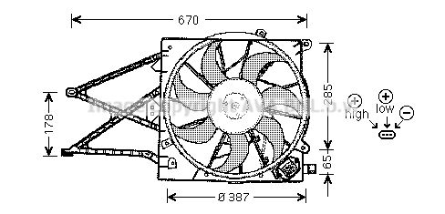 AVA QUALITY COOLING Вентилятор, охлаждение двигателя OL7509